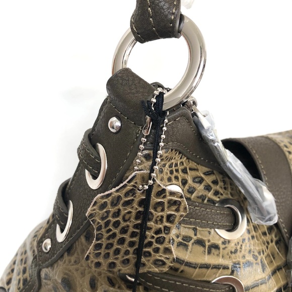 M.C. Marc Chantal Snakeskin Design Olive bag NWT - Picture 10 of 13